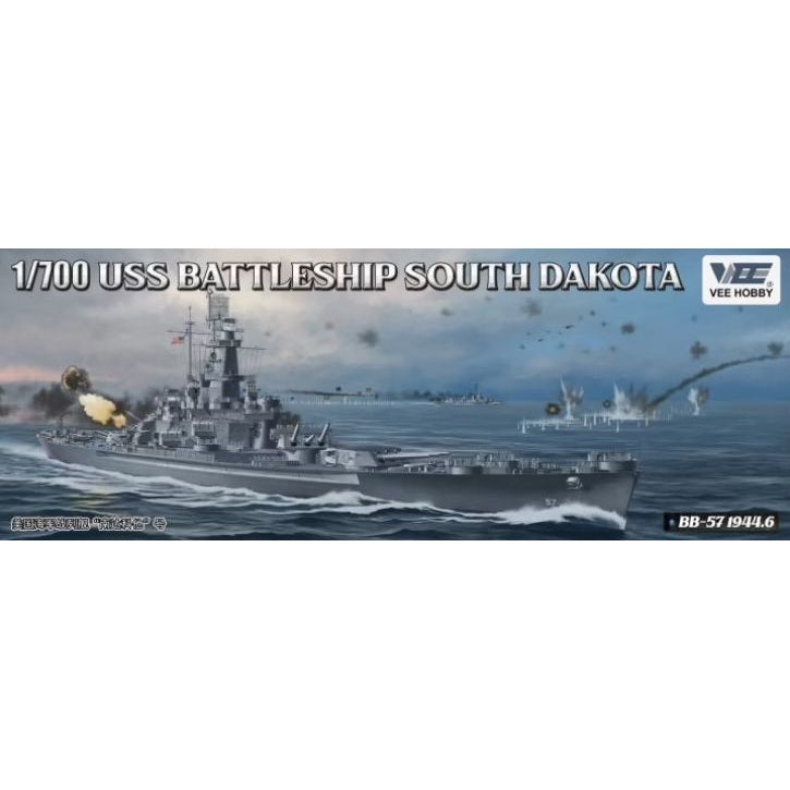 Vee Hobby 1/700 South Dakota Battleship BB-57 1944 Deluxe Edition Plastic Model Kit