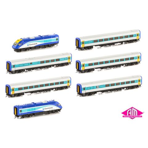 AUSCISION HO RailCorp CountryLink XPT, Blue/Teal/White - 7 Car Set