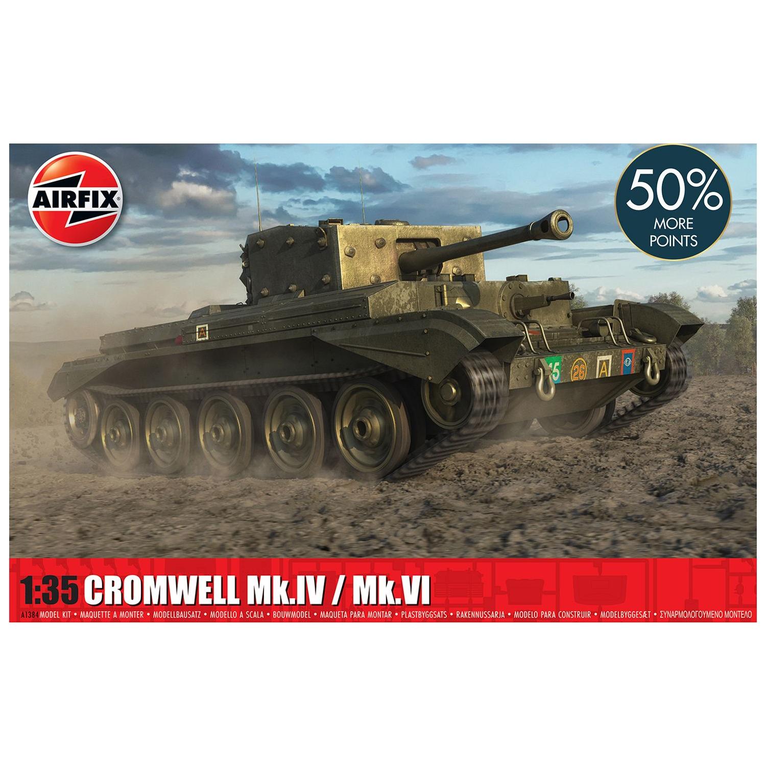 Airfix 1/35 Model Kit Cruiser Mk.VIII A27M Cromwell Mk.IV/ Mk.VI a1384