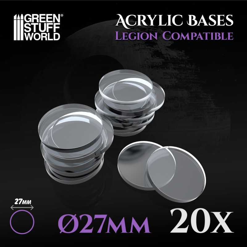 GREEN STUFF WORLD Acrylic Bases - Round 27 mm (Legion)