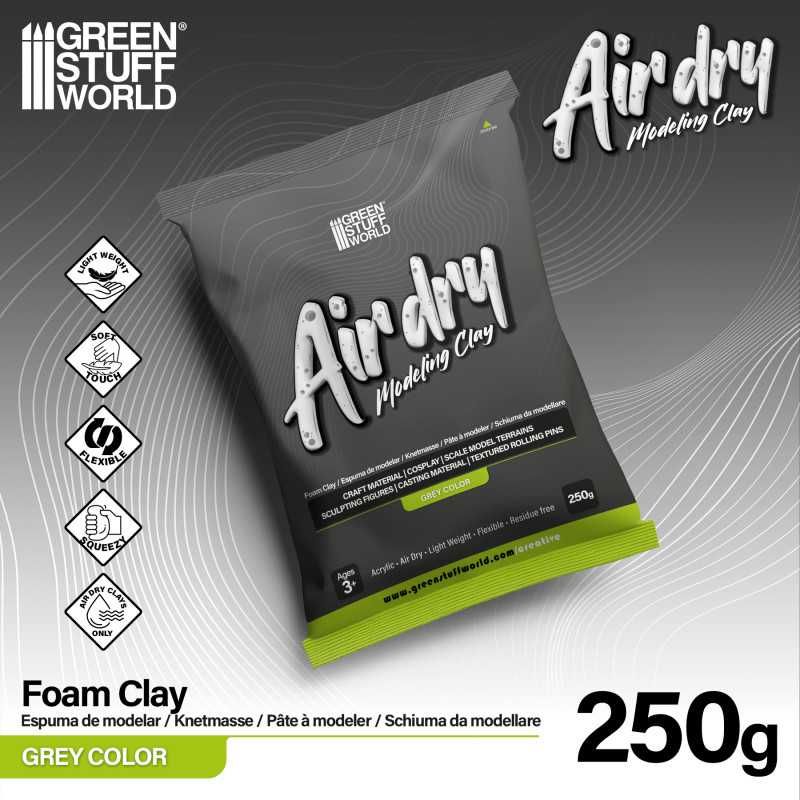 GREEN STUFF WORLD Air Dry Foam Clay 250gr. - Grey