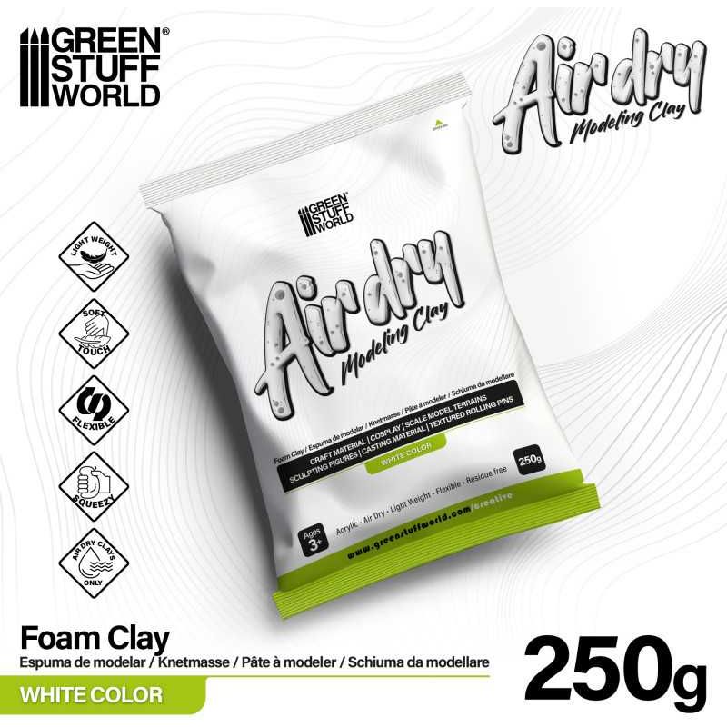 GREEN STUFF WORLD Air Dry Foam Clay 250gr. - White