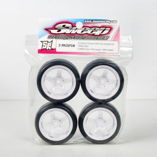 SWEEP 1/10 D High-End Compound Pre-Glued Mini Tyres 36deg (4pcs)