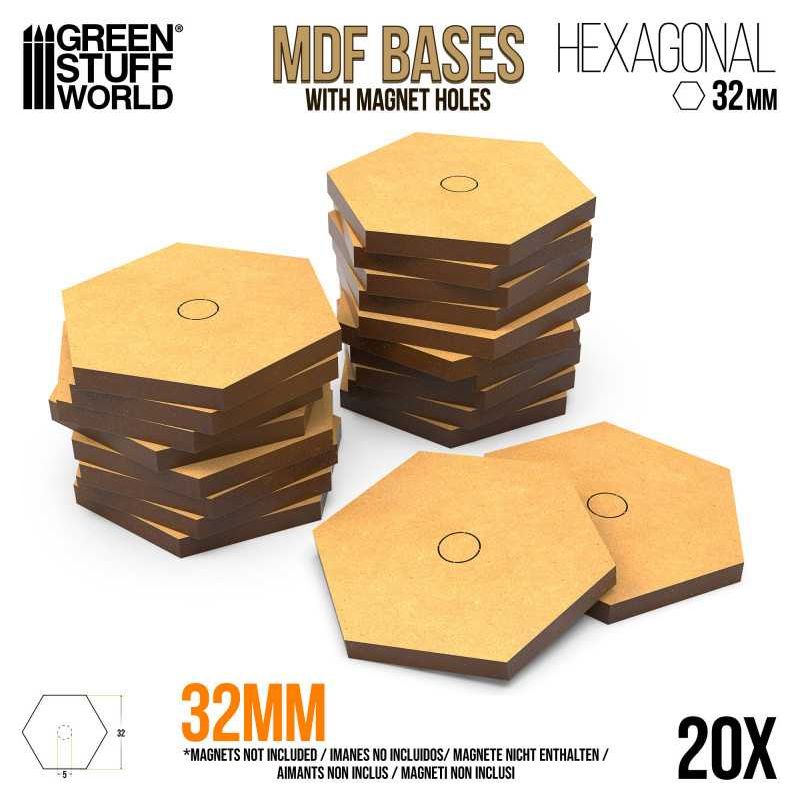 GREEN STUFF WORLD Battletech hex bases 32 mm MDF