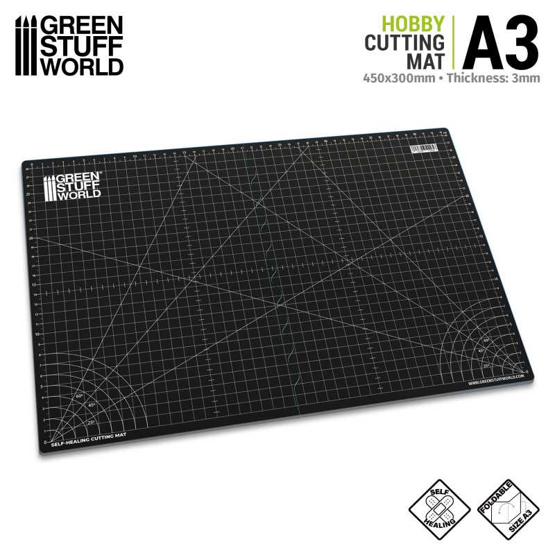 GREEN STUFF WORLD Black Cutting Mat A3