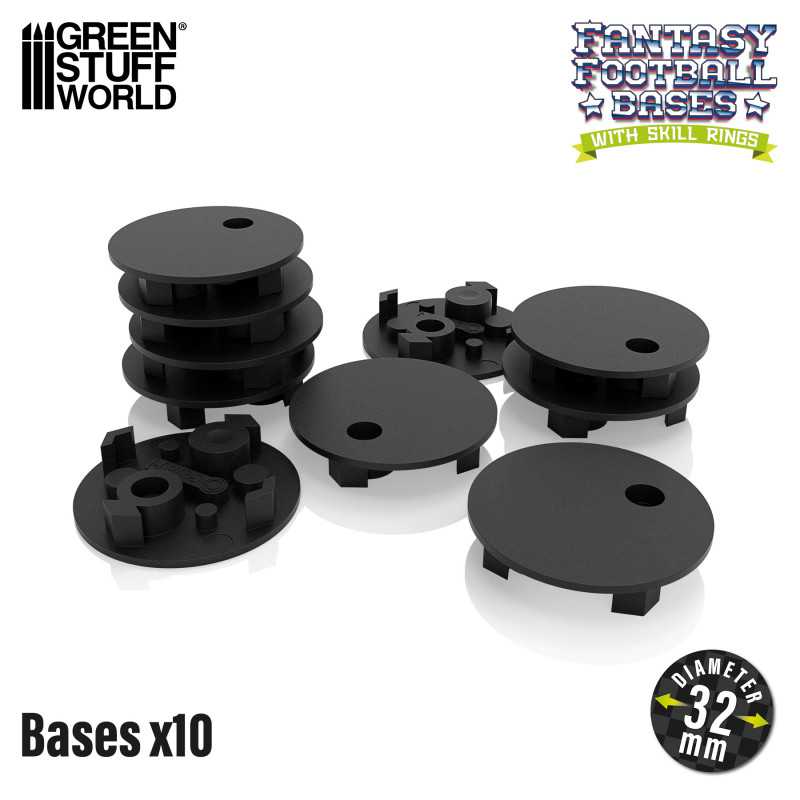 GREEN STUFF WORLD Blood Bowl Bases 32mm (X10)