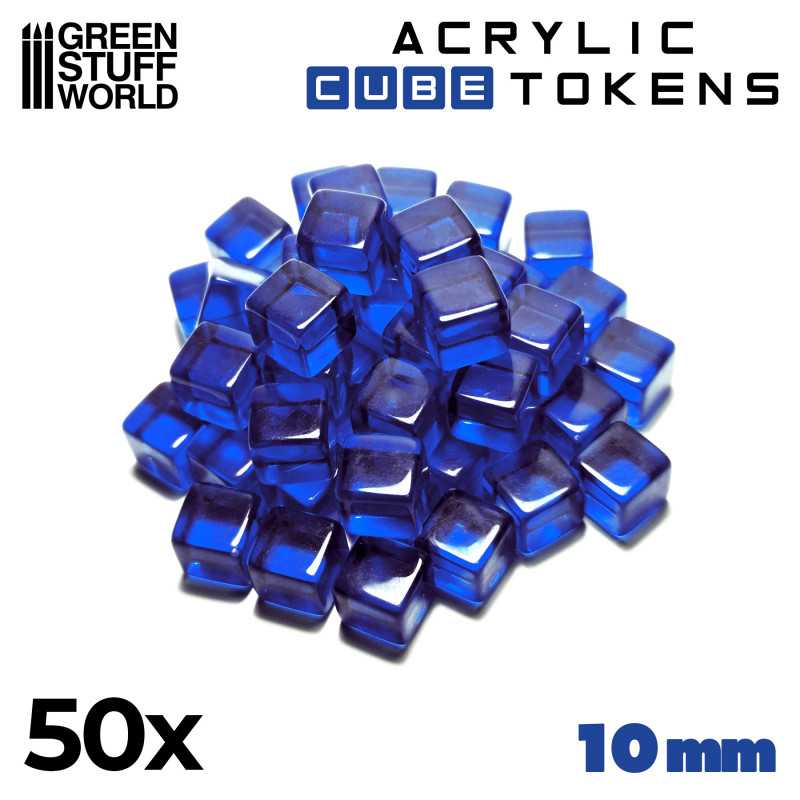 GREEN STUFF WORLD Blue Acrylic Cube tokens