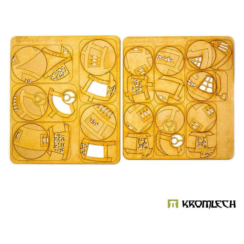 KROMLECH Caste Enclaves 50mm Round Base Toppers - 47 mm