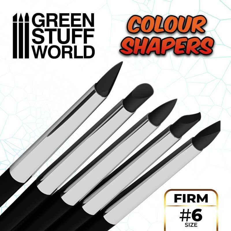 GREEN STUFF WORLD Clay Shapers - Color Shapers SIZE 6 - Black Firm