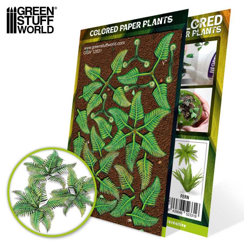 GREEN STUFF WORLD Colored Paper Plants - Fern