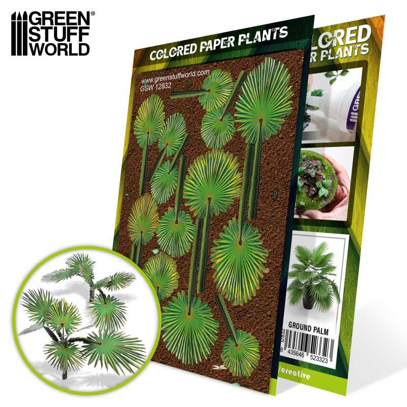 GREEN STUFF WORLD Colored Paper Plants - Ground Palm