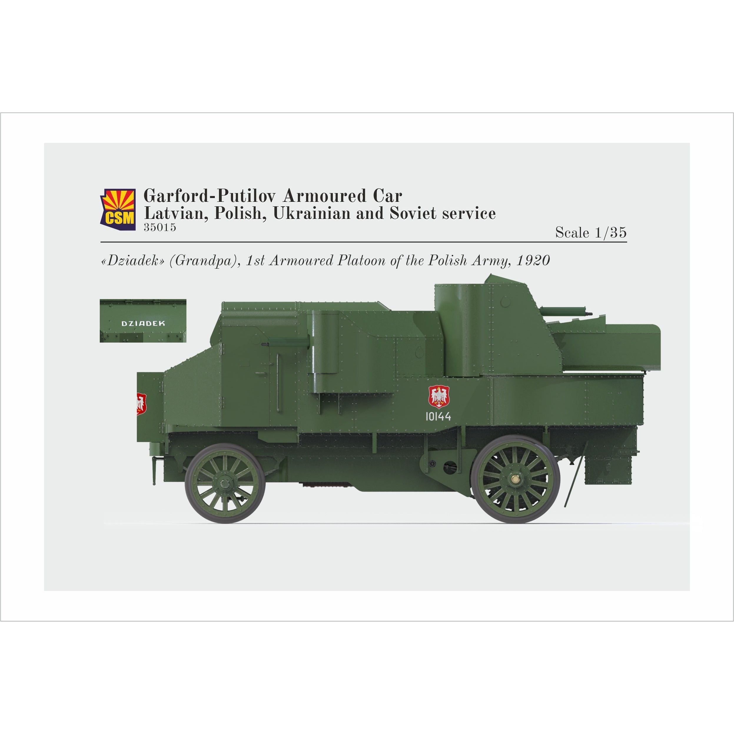 COPPER STATE MODELS 1/35 Garford-Putilov Armoured Car, Latvian, Polish, Ukrainian, Soviet Service