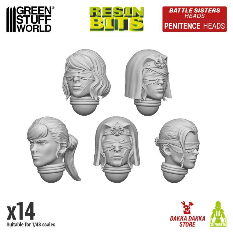 GREEN STUFF WORLD DakkaDakka - Battle Sisters of Repentance Penitence Heads
