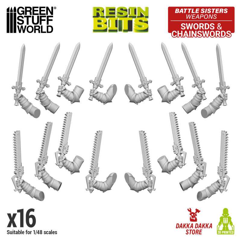 GREEN STUFF WORLD DakkaDakka - Battle Sisters of Repentance weapons - Swords