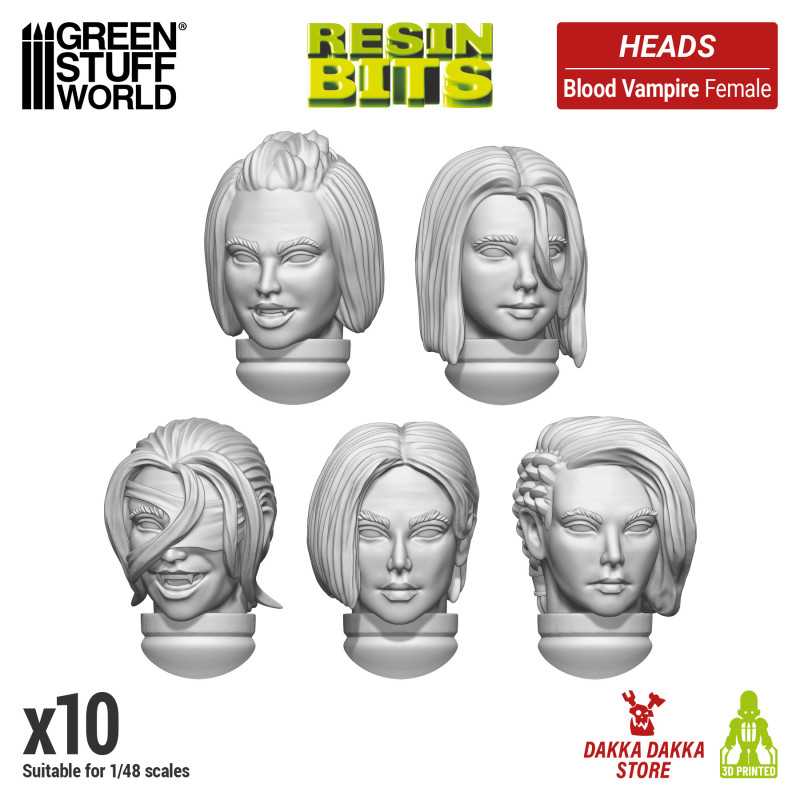 GREEN STUFF WORLD DakkaDakka - Blood Vampire Female Heads