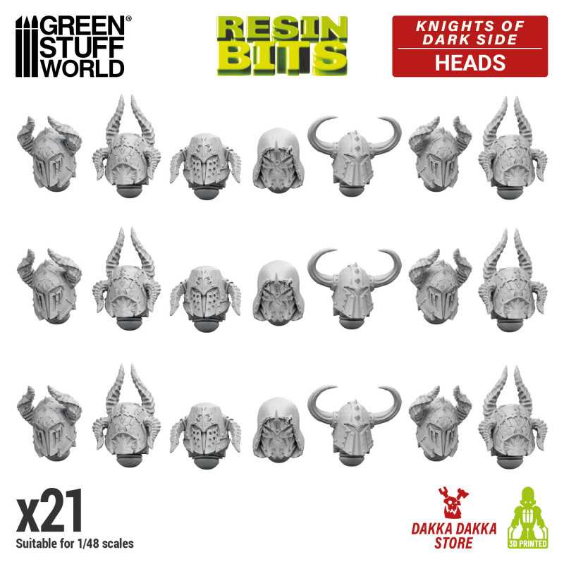 GREEN STUFF WORLD DakkaDakka - Knights of the Dark Side - Heads