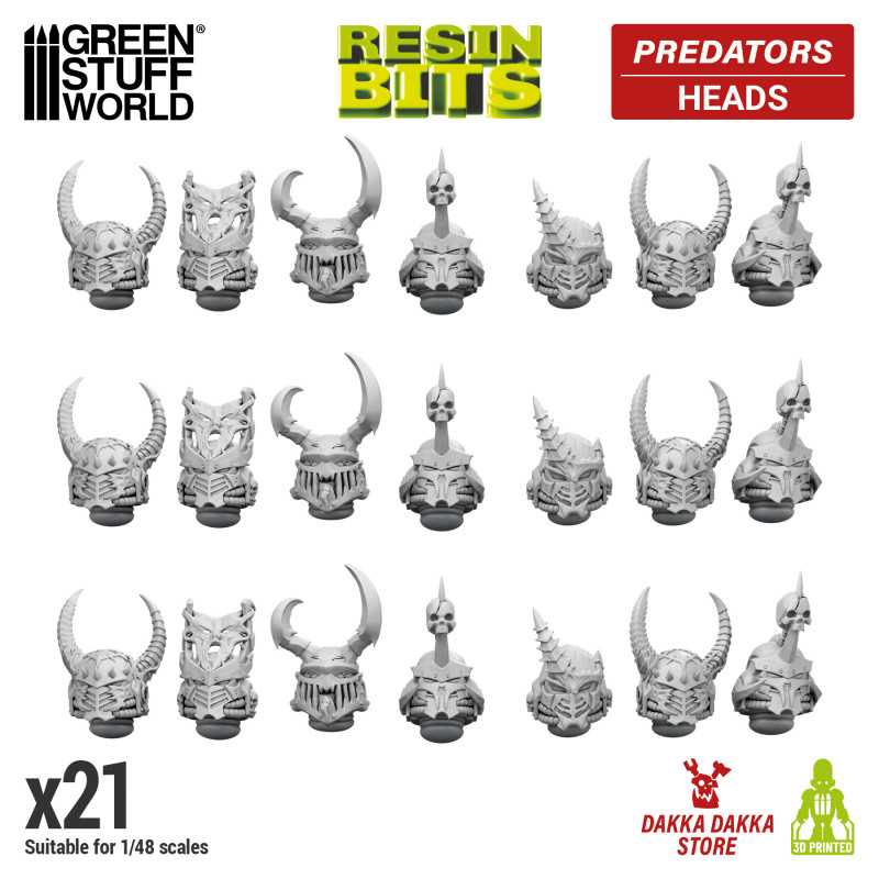GREEN STUFF WORLD DakkaDakka - Predators - Heads