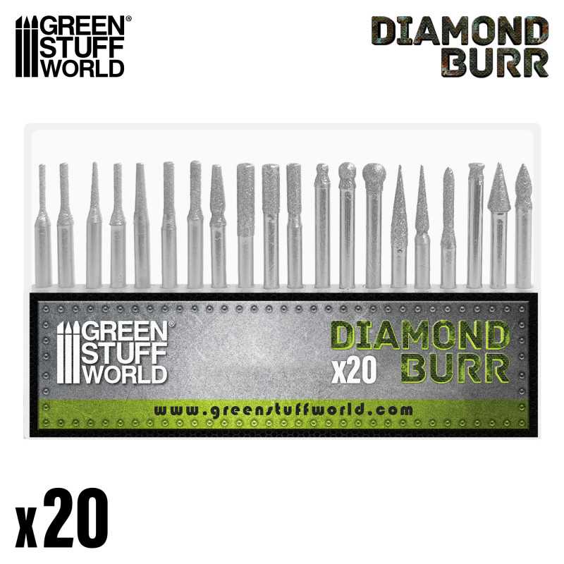 GREEN STUFF WORLD Diamond Burr Set with 20 tips