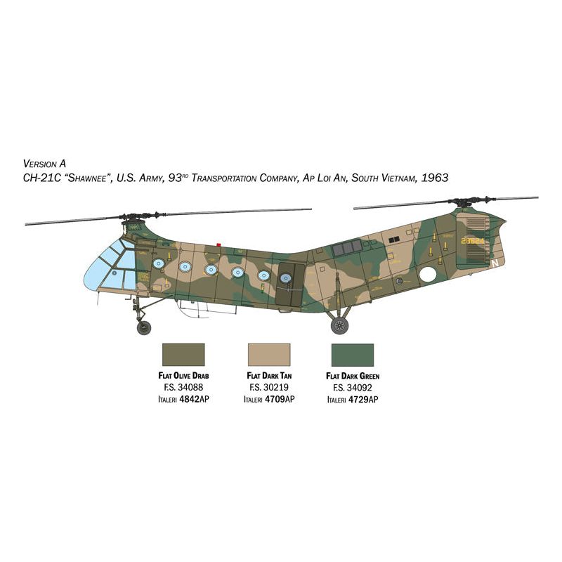 ITALERI 1/48 H-21C “Flying Banana” Gunship New Parts, Photo