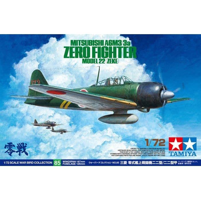 TAMIYA 1/72 Mitsubishi A6M3/3A Zero Fighter Model 22 Zeke