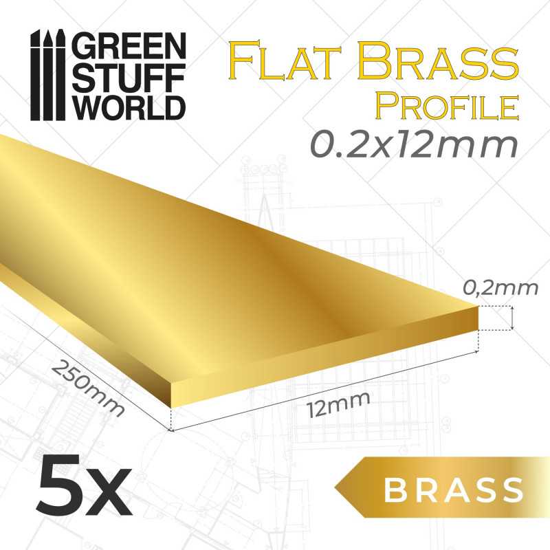 GREEN STUFF WORLD Flat Brass Profile 0.2 x 12mm