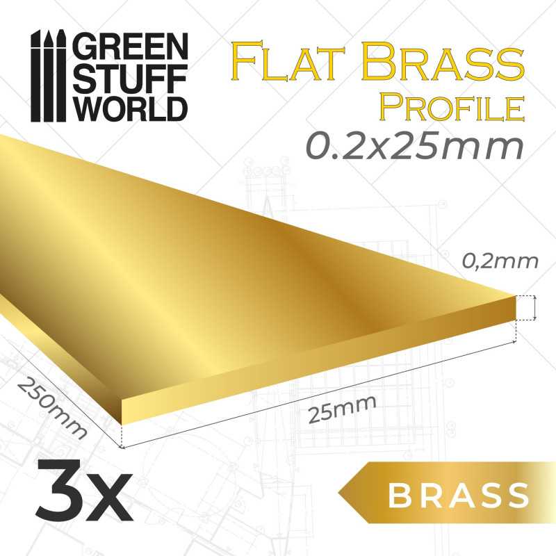 GREEN STUFF WORLD Flat Brass Profile 0.2 x 25mm