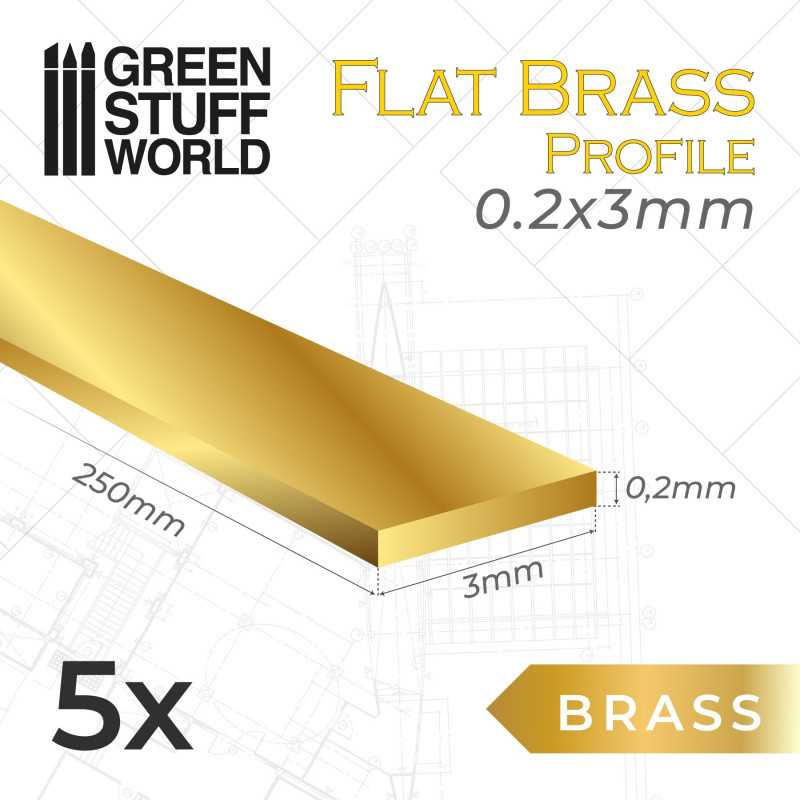 GREEN STUFF WORLD Flat Brass Profile 0.2 x 3mm
