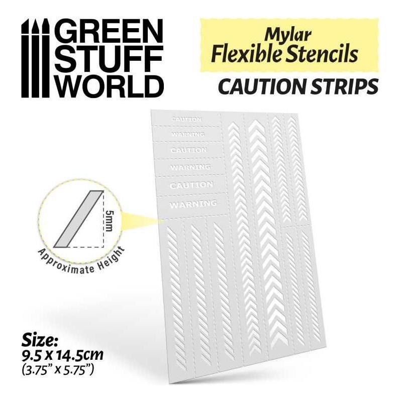 GREEN STUFF WORLD Flexible Stencils - Caution Strips (5mm aprox.)