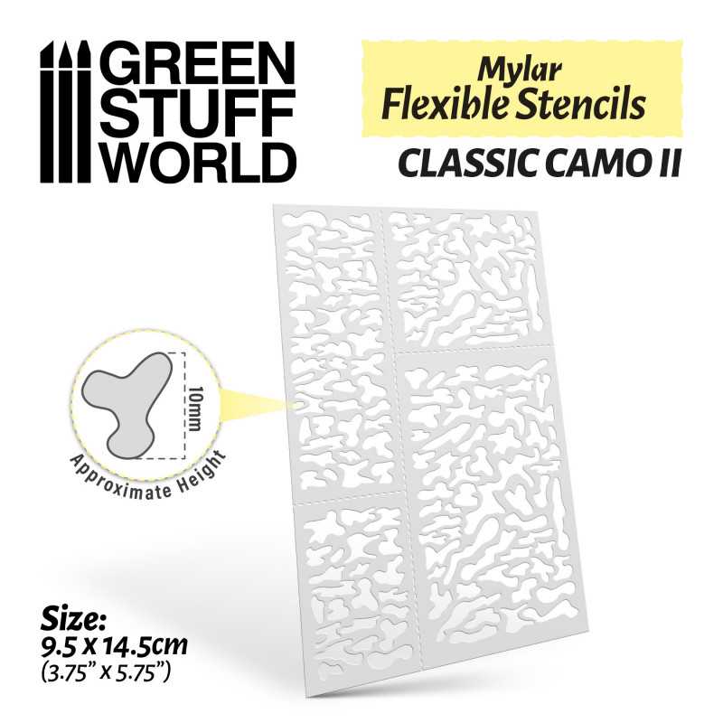 GREEN STUFF WORLD Flexible Stencils - Classic Camo 2