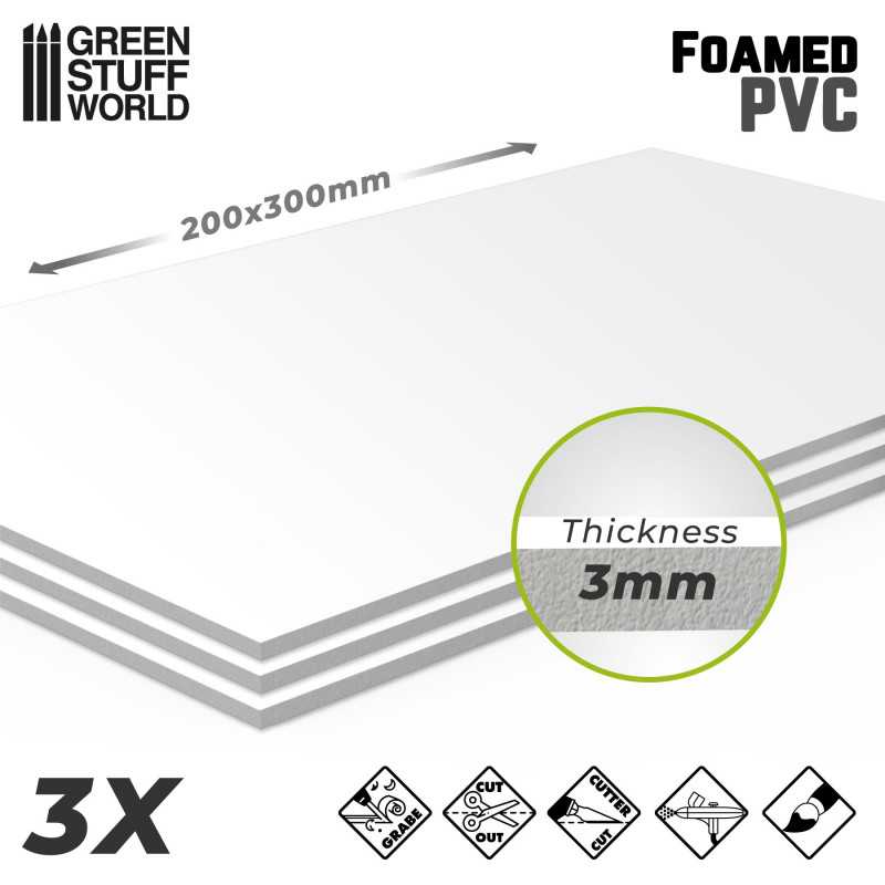 GREEN STUFF WORLD Foamed PVC 3 mm