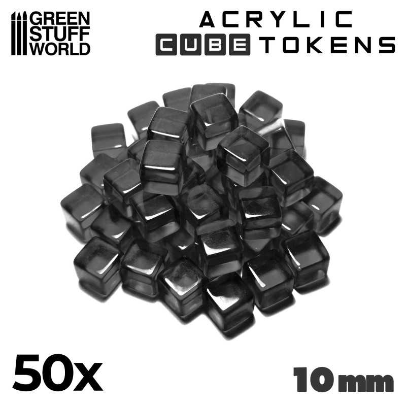 GREEN STUFF WORLD Gaming Tokens - Black Cubes 10mm