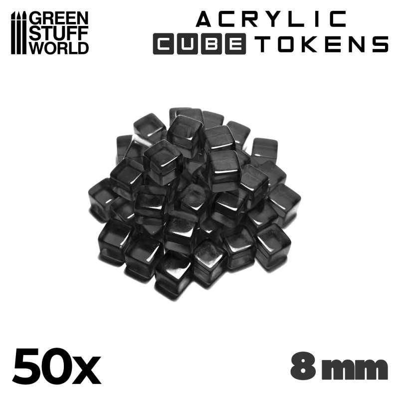GREEN STUFF WORLD Gaming Tokens - Black Cubes 8mm