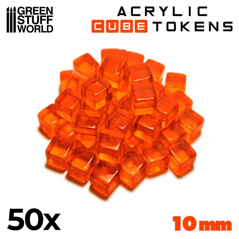 GREEN STUFF WORLD Gaming Tokens - Orange Cubes 10mm