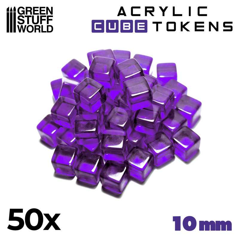 GREEN STUFF WORLD Gaming TOKENs - Purple Cubes 10mm