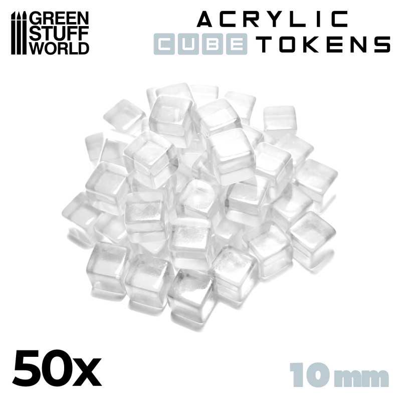 GREEN STUFF WORLD Gaming Tokens - Transparent Cubes 10mm