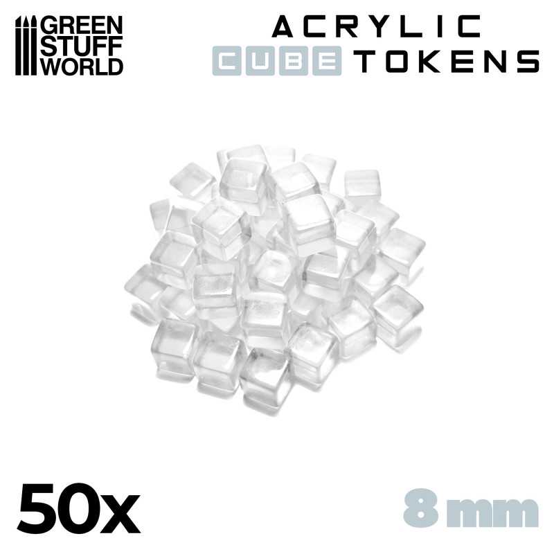 GREEN STUFF WORLD Gaming Tokens - Transparent Cubes 8mm
