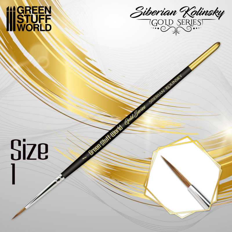 GREEN STUFF WORLD GOLD SERIES Siberian Kolinsky Brush - Size 1