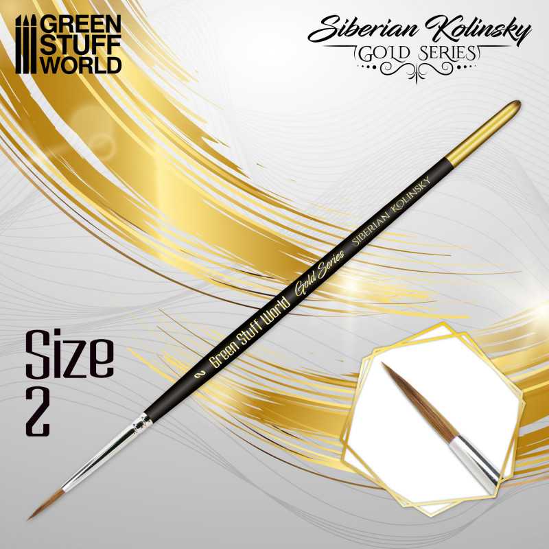 GREEN STUFF WORLD GOLD SERIES Siberian Kolinsky Brush - Size 2