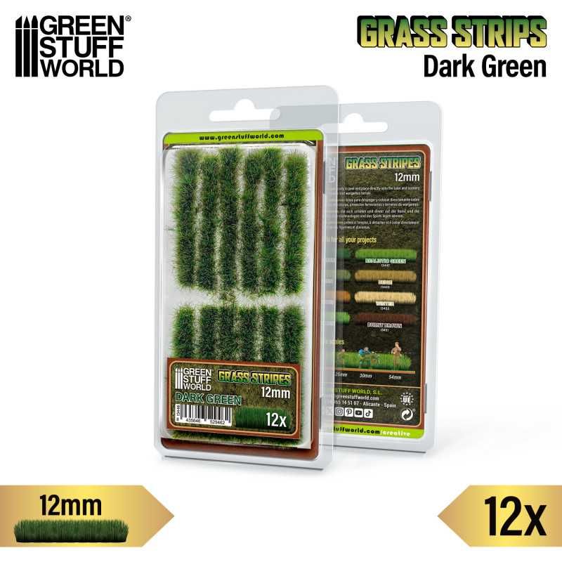 GREEN STUFF WORLD Grass Strips 12 mm - Dark Green