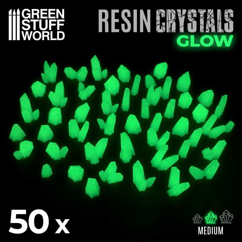 GREEN STUFF WORLD GREEN GLOW Resin Crystals - Medium