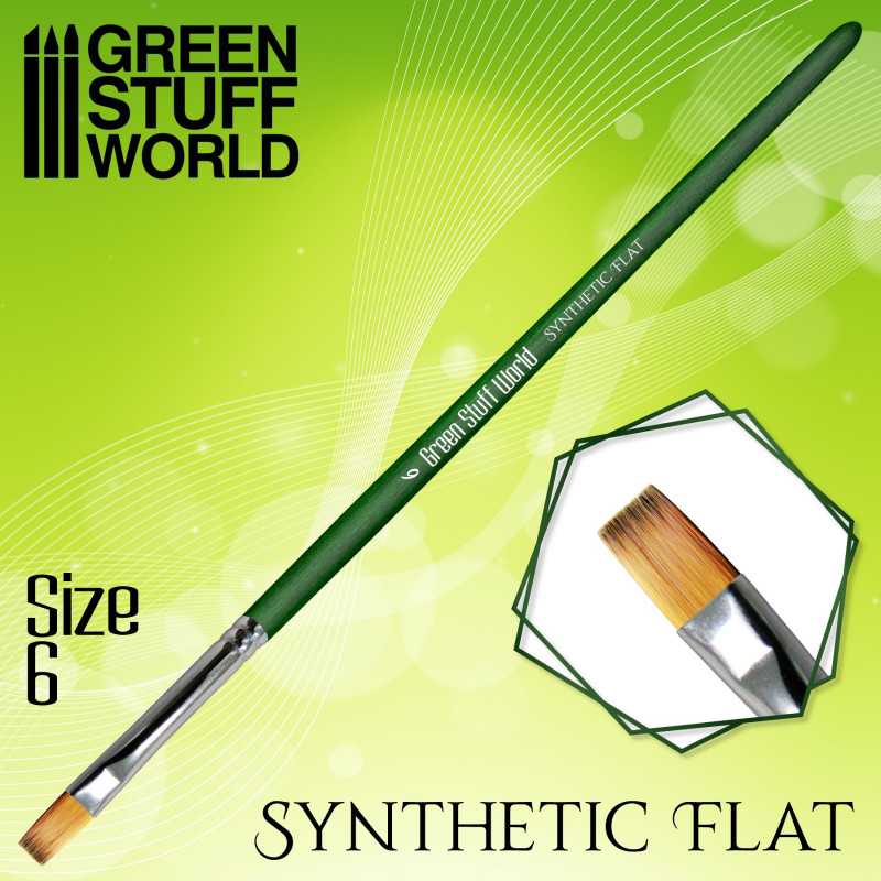 GREEN STUFF WORLD GREEN SERIES Flat Synthetic Brush Size 6