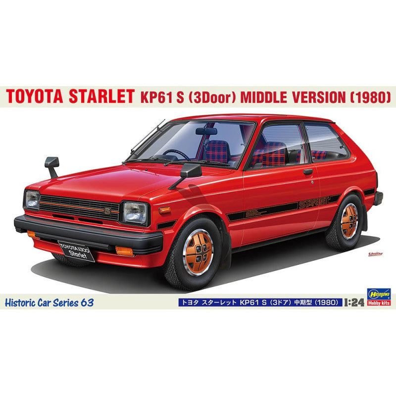 HASEGAWA 1/24 Toyota Starlet KP61 S (3-Door) Middle Version (1980)