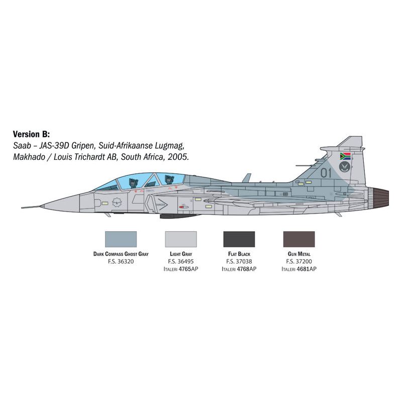 ITALERI JAS-39D Gripen Twin Seater (New Decals Edition)
