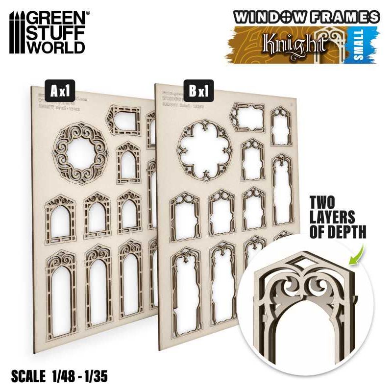 GREEN STUFF WORLD Knight Miniature Windows - Small