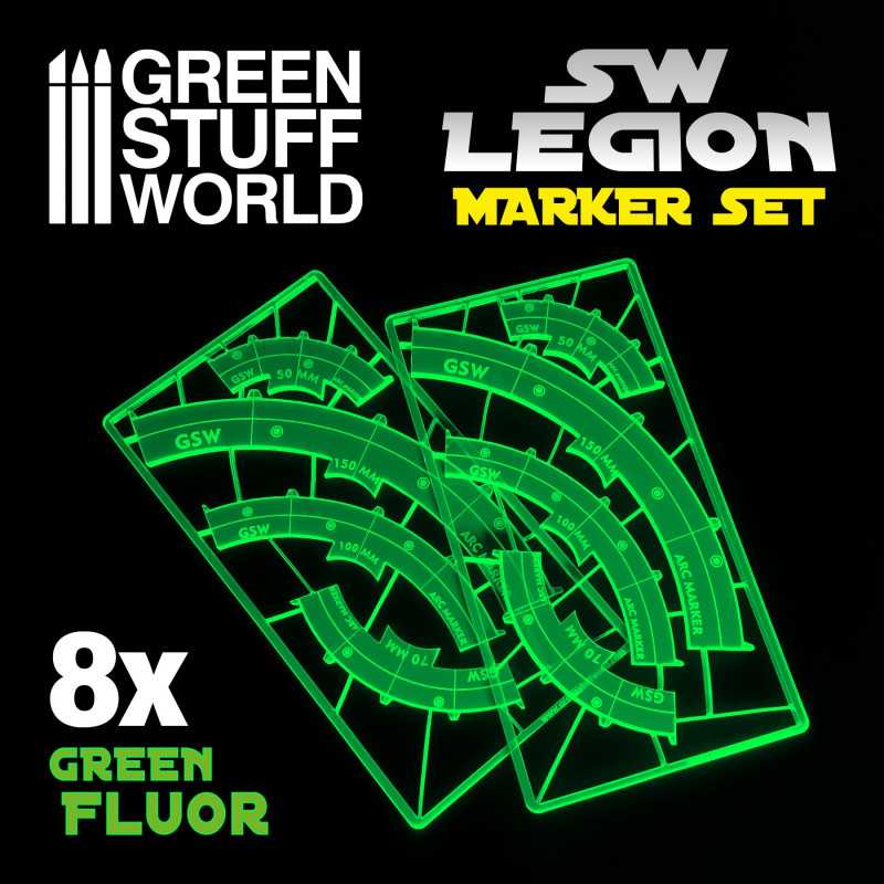 GREEN STUFF WORLD Legion arc-shaped line of fire markers - GREEN FLUOR