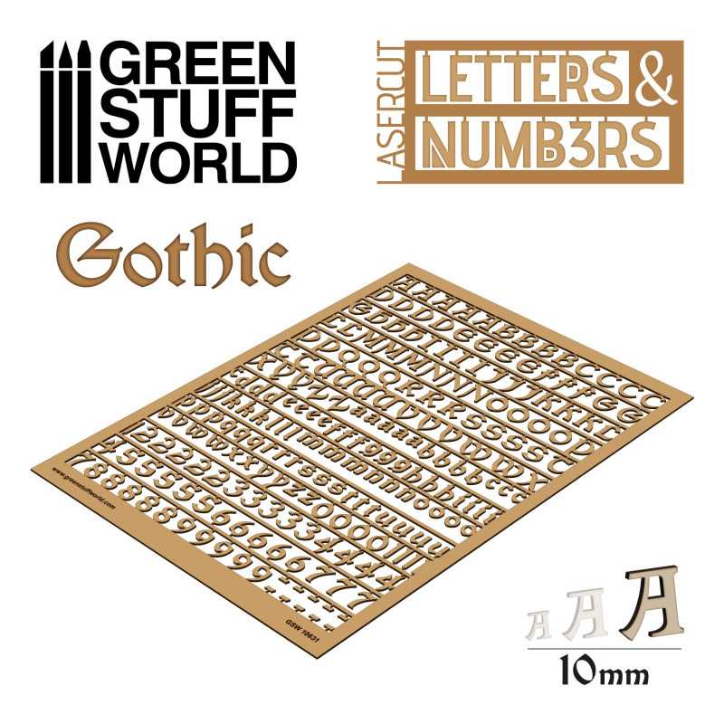 GREEN STUFF WORLD Letters and Numbers 10 mm GOTHIC