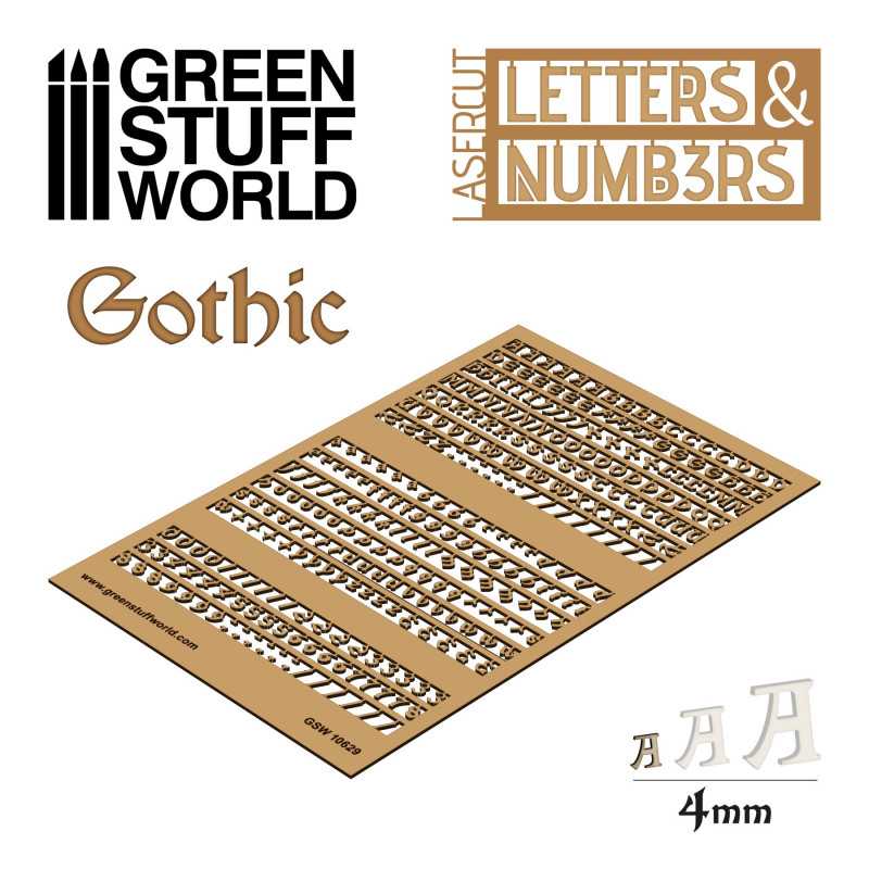 GREEN STUFF WORLD Letters and Numbers 4 mm GOTHIC