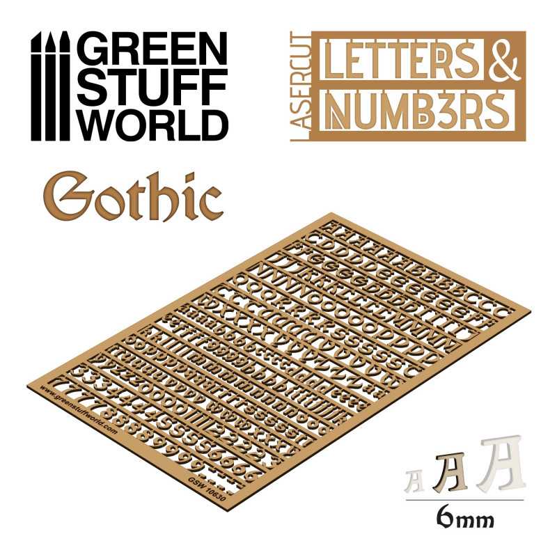 GREEN STUFF WORLD Letters and Numbers 6 mm GOTHIC