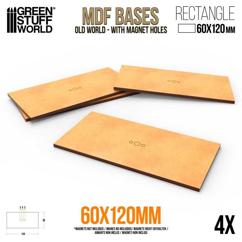 GREEN STUFF WORLD MDF Old World Bases - Rectangle 60x120mm