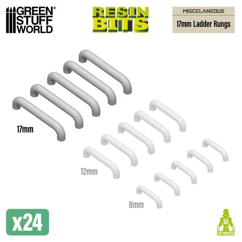 GREEN STUFF WORLD Mecha Detail Parts - 17 mm Ladder Rungs